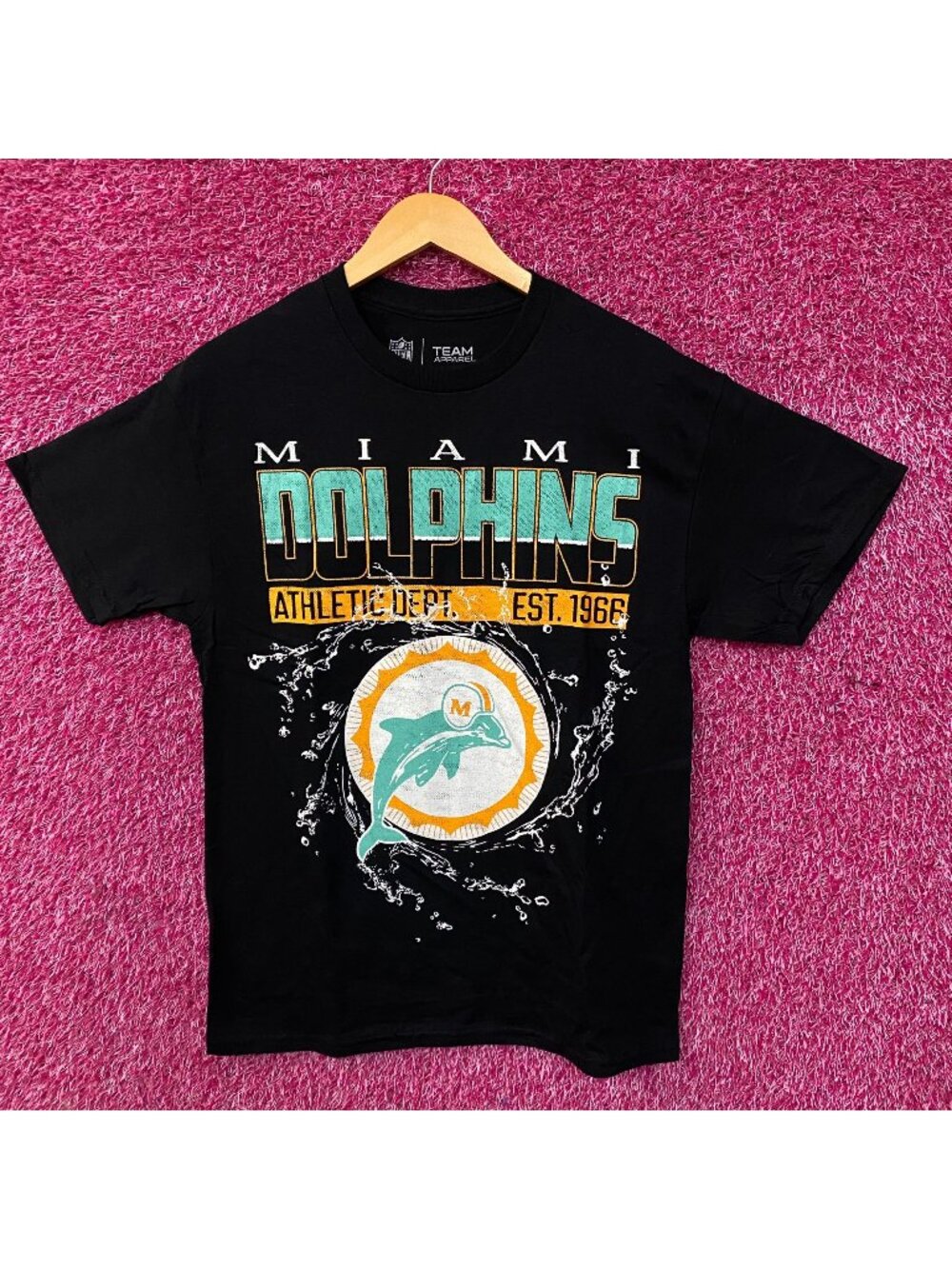 Team Apparel "Miami Dolphins Athletic Dept. Est. 1966" Graphic T-Shirt Mediu
